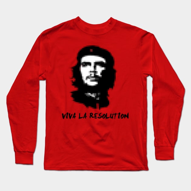 Viva La Resolution Pixel Che Guevara Long Sleeve T-Shirt by Quentin1984